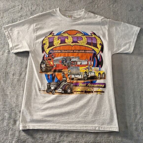 Vintage 2005 Illinois Tractor Pull (ITPA) T-Shirt Medium Cotton Blend Gray - Picture 1 of 7